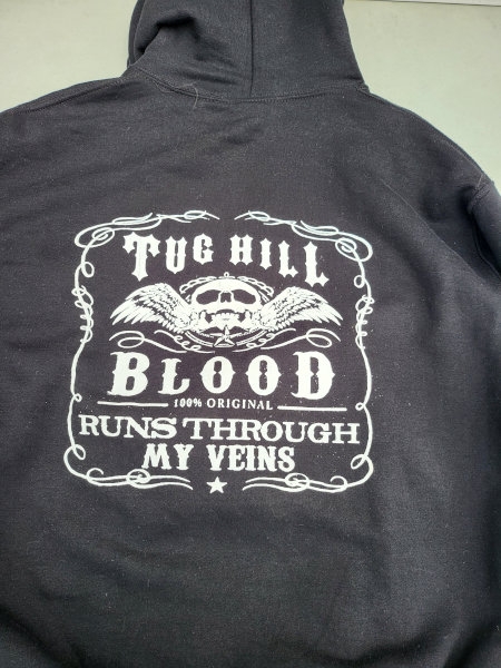 Black Hoodie - Tug Hill Blood - White Logo