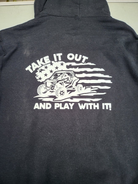 Black Hoodie - Take it Out - White Logo