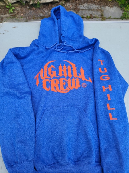 Blue Hoodie - Tug Hill Crew - Orange Logo