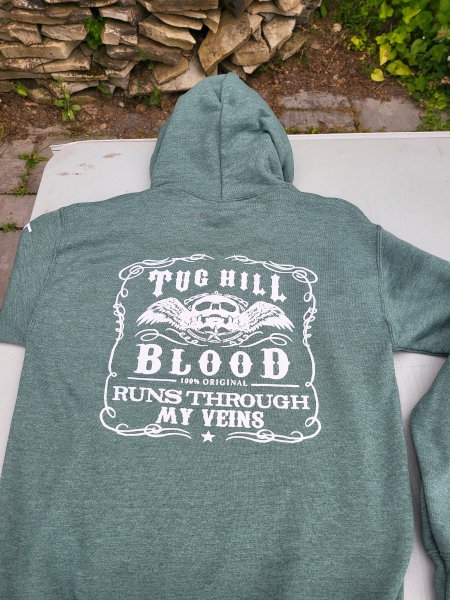 Green Hoodie - Tug Hill Blood - White Logo