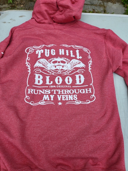 Red Hoodie - Tug Hill Blood - White Logo