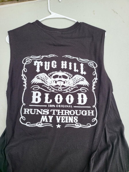 Black Sleeveless - Tug Hill Blood - White Logo