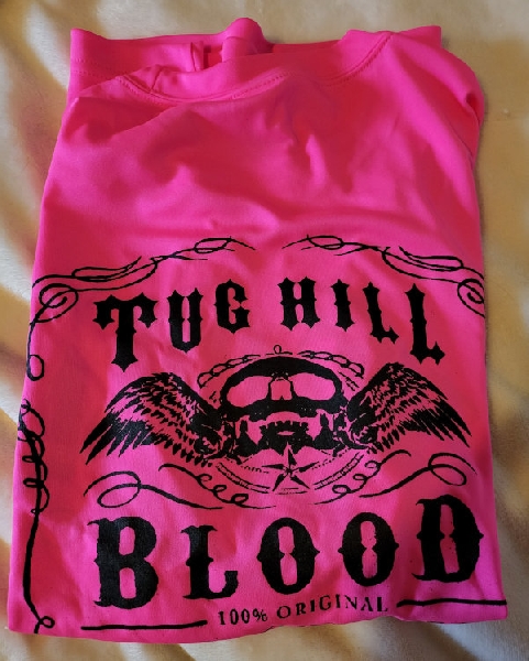 Pink Short Sleeve T-Shirt - Tug Hill Blood - Black Logo